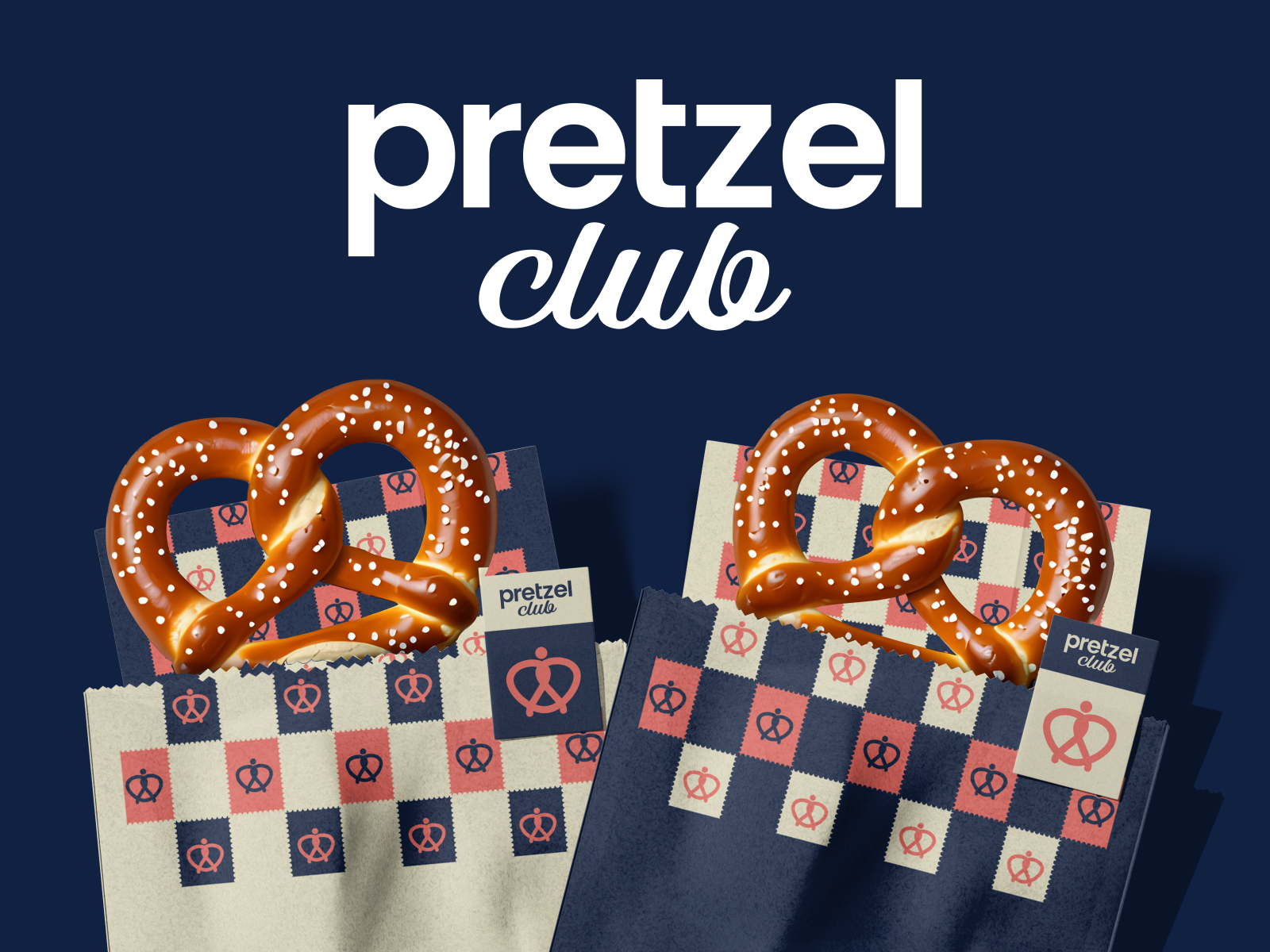 Pretzel Club Logo and Visual Design bakery brand branding bread club design graphic design inspiration logo love modern pretzel trend vector