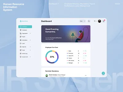 Macra | HR Management Dashboard attendance b2b clean dashboard design directory employee hr management human resources illustration interface modern payroll payslip playful product system ui ui ux web app