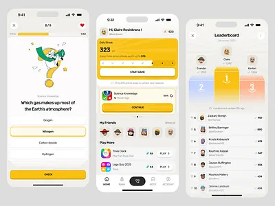 Quizly — Learning Mobile App app design app interface application ui best ui clean colorful design e learning mobile app fun gamedesign mobile mobile app design mobile app ui mobile ui modern app ui modern ui ui ui design ui ux design uiux
