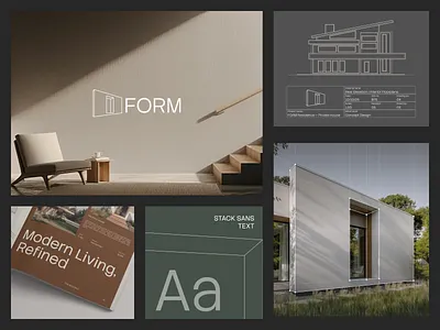 FORM Estate - Real Estate Brand Visual architecture blueprint brand brand guideline brand identity brand real estate brand visual branding branding identity clean color design interior design logo logo mark minimalist pitch deck real estate typography