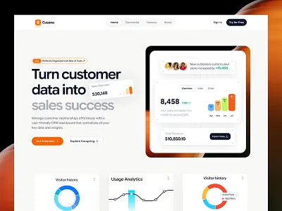 Cusana - SaaS Sales Marketing Management Platform business chart dashboard data design elementor framer landing management marketing page platform saas sales ui webflow website wordpress