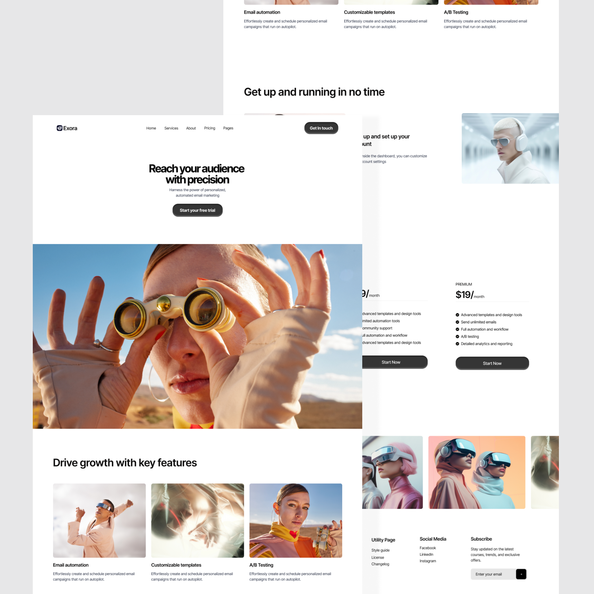 email marketing platform ab testing bold visuals business landing page conversion optimization customizable templates digital marketing template email marketing platform marketing automation modern web design responsive website saas products saas website template startup landing page ui ux template