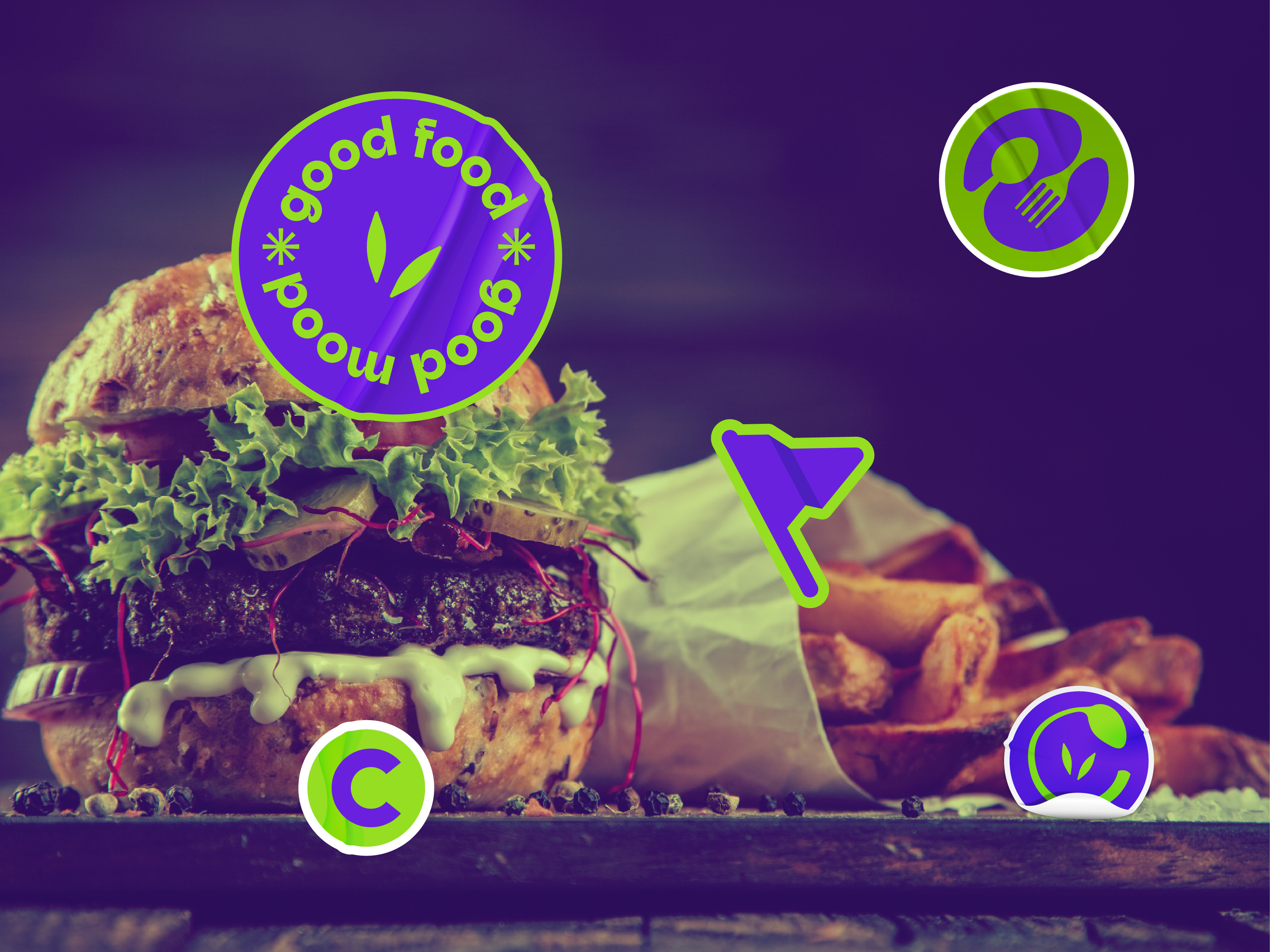 Good Food© - Fastfood Branding bold branding burger chicken complementery color creative logo creative logo designer eye catchy logo fastfood branding food food logo good food modern pizza playful restaurant logo sophisticated vibrant logo visual identity