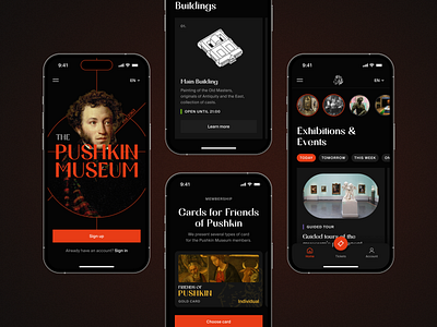 Concept of the Puskin Museum app app application art concept design mobile museum ui ux