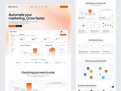 SaaS Landing Page ai ai dashboard ai powered dashboard data visualization landing page marketing analytics marketing landing page modern landing page performance analytics product design saas saas landing page saas landing page designn saas website uiux web design website