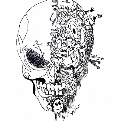 skull doodle doodle illustration skull