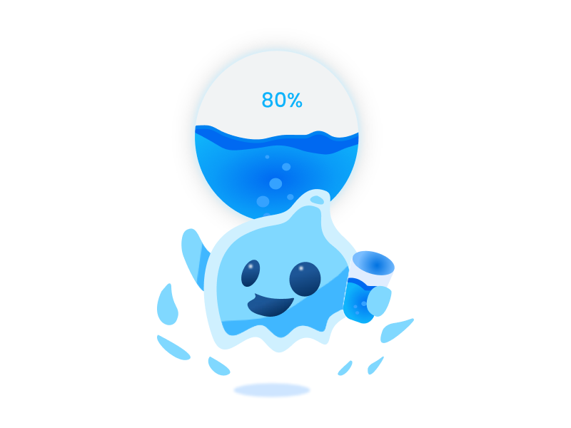 Watery Character Design - V1 character design cute illustration onboarding ui water character