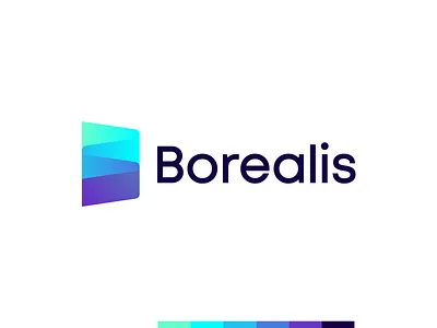Borealis, saas future tech platform logo design aurora aurora borealis b borealis future tech logo layers letter mark monogram logo logo design northern lights saas logo security technology logo