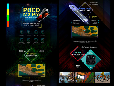 Product page for POCO brand design designer graphic design landingpage productpage webpage
