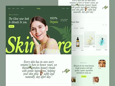 Skincare - E-commerce Website Design auchay studio ecommerce ecommerce design product design skincare design skincare product design skincare web skincare website design ui web website design