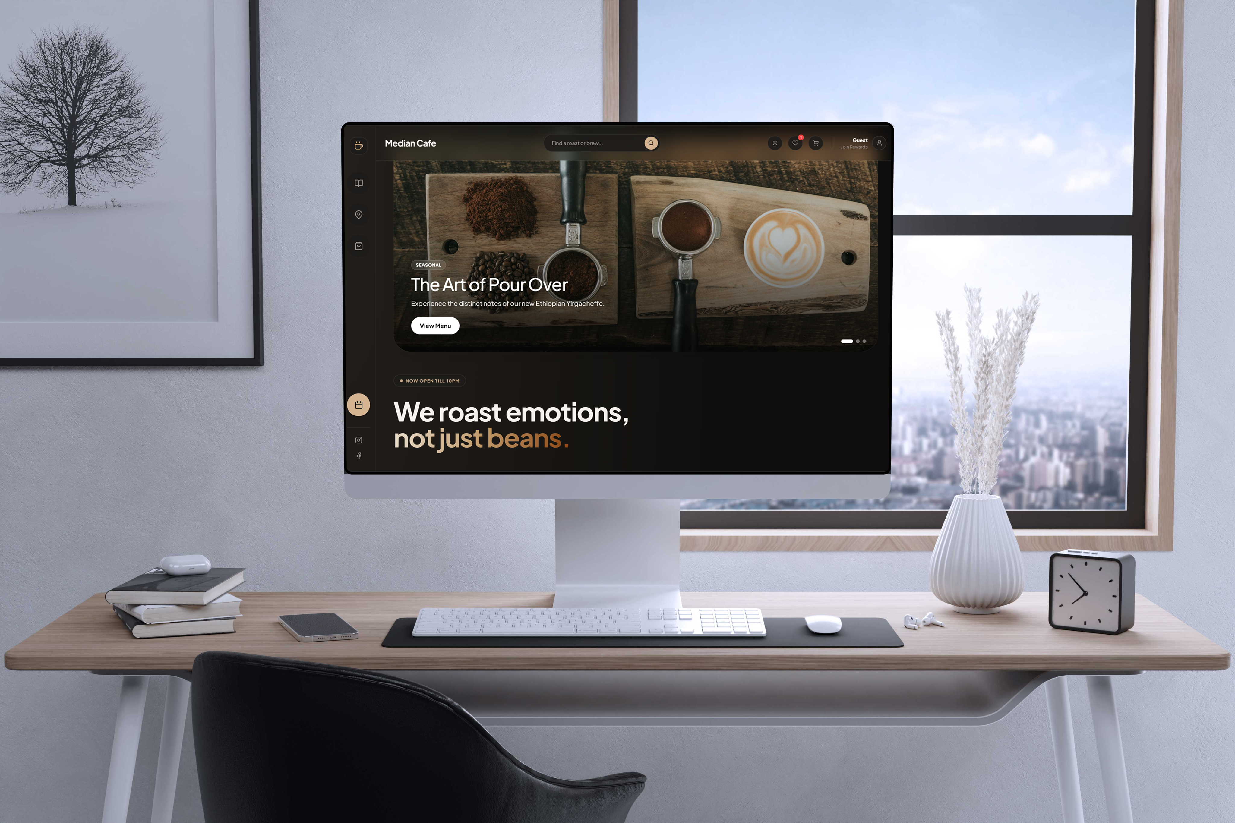 Ecommerce median cafe website coffee landing page ecommerce homepage landingpage single page application ui web design