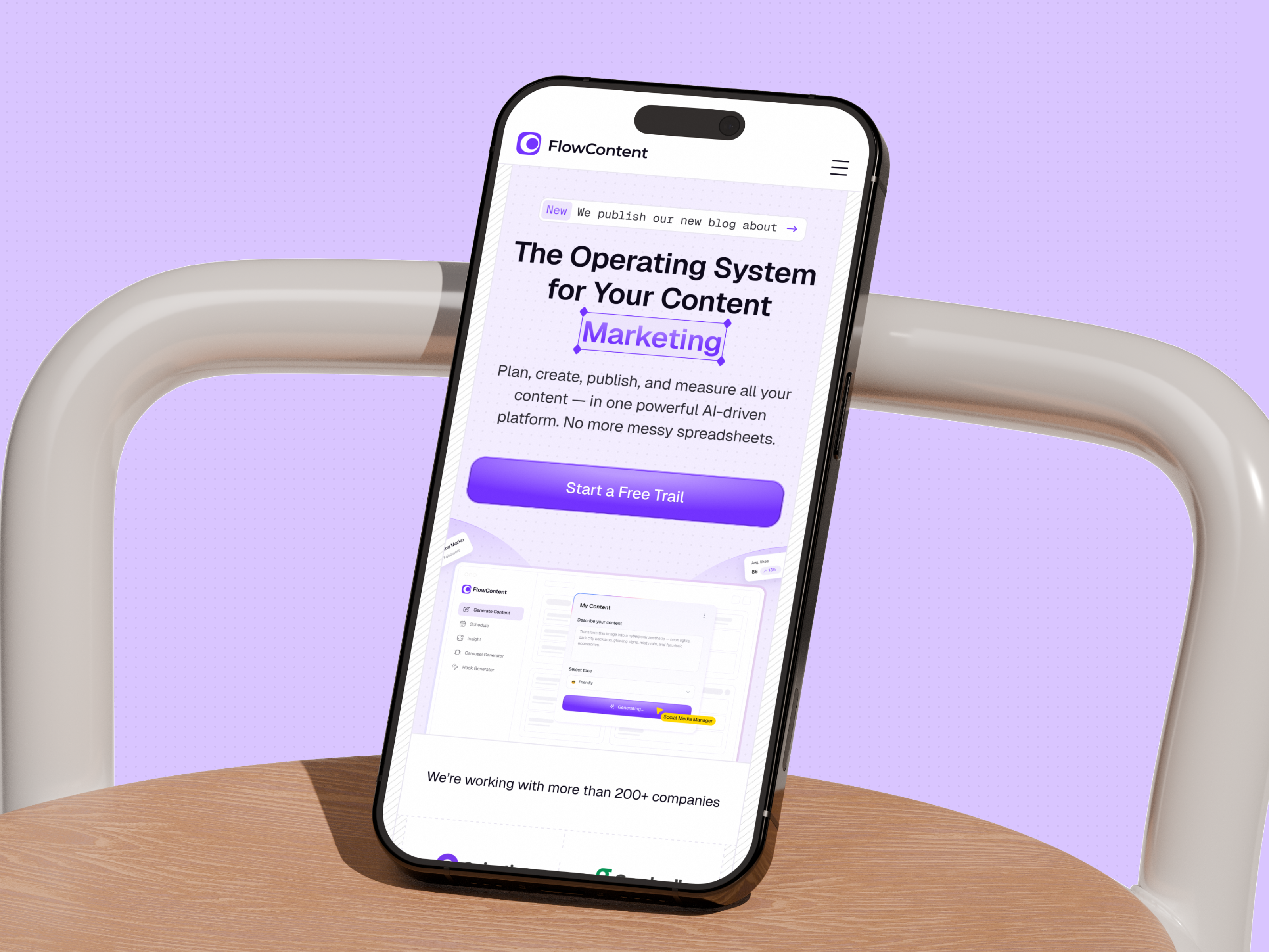 FlowContent — Responsive SaaS Showreel content marketing conversion design dashboard ui design system framer design framer template interaction design landing page mobile first design mobile ui no code product design responsive design saas ui saas website ui components ui kit ux ui web app web design
