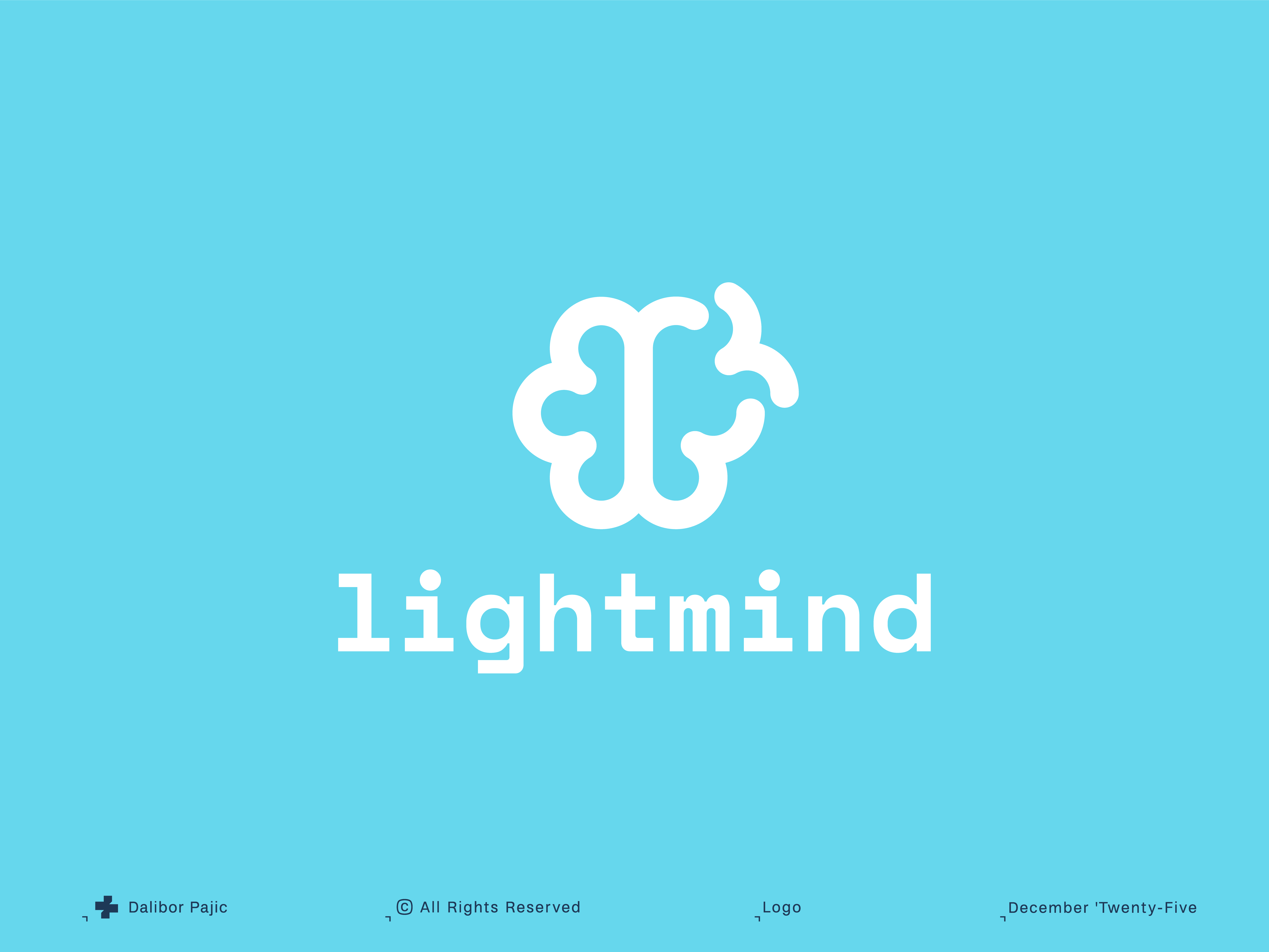 Example of light mind, brain and bird logo