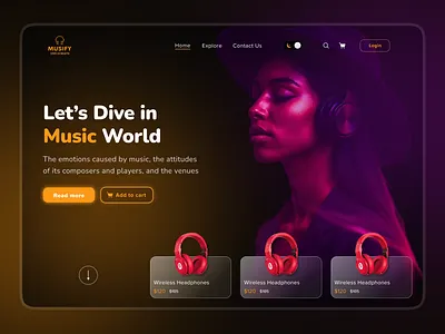 Music Store Website animated website dj website ecommerce guitar shop website guitar website homepage instrument music landing page music shop music store page music website musical instrument website page shopping website ui design uiux web design web store website