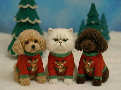 RUFF Holiday Pet Portraits ai christmas dog dogs felt holiday image generation portrait rudolph snow stop motion vintage wool