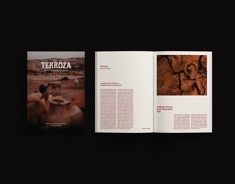 Editorial Design for Terroza | Handmade Pottery Workshop arifworklab book book design ceramics editorial editorial design graphic design layout magazine magazine design pottery print design typography workshop