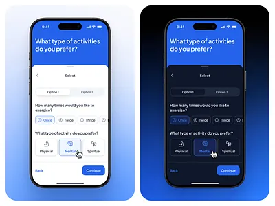 asklepios v3: AI Health & Wellness App - Onboarding Pattern UI ai wellness app asklepios ui kit blue clean dark mode digital health app figma design system gradient healthcare interface ui healthcare mobile app healthcare ui kit minimal mobile design pattern mobile health app modern onboarding pattern onboarding ui smart health app user onboarding wellness ui kit