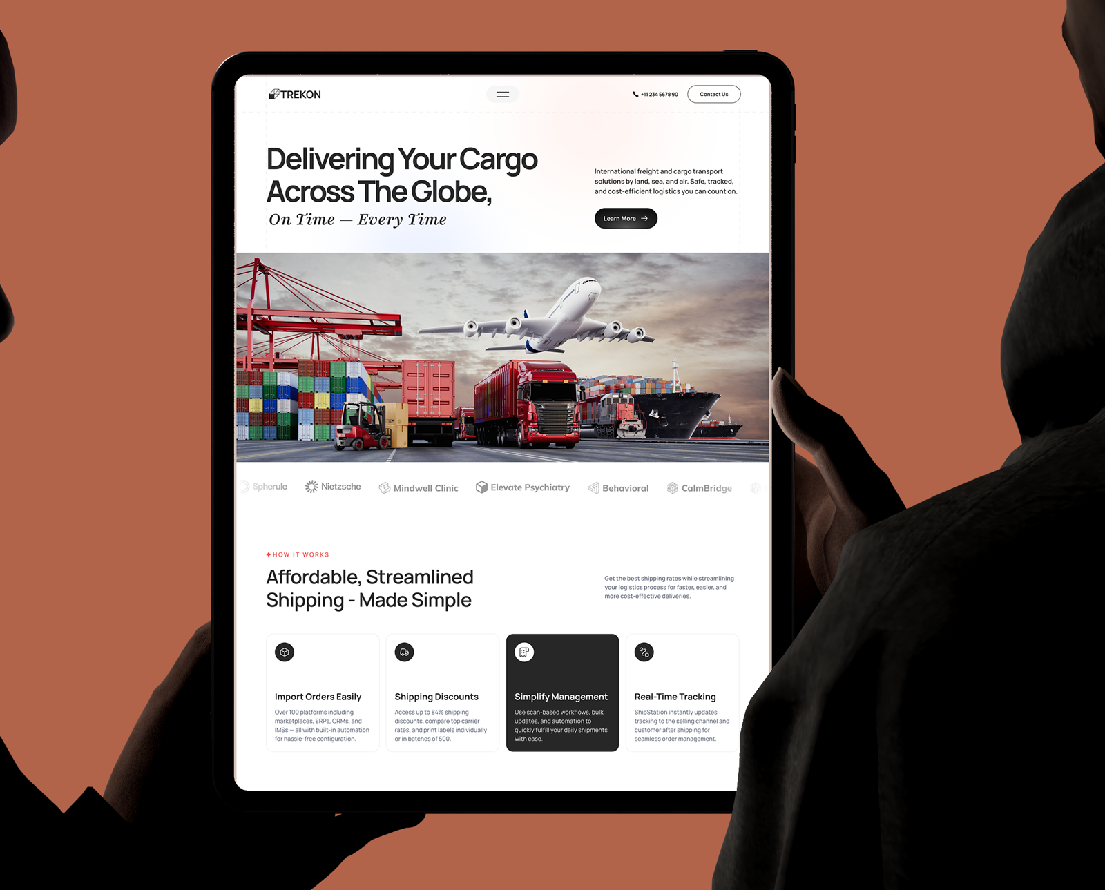 Logistics Website Design for Global Freight & Shipping Services cargo frieght website cargo logistics ui corporate website design freight website design global shipping hero section landing page logistics landing page logistics website shipping website supply chain website transportaion web design ui ux web design web design inispiration website design