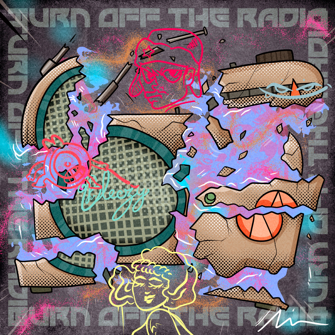 "Turn Off the Radio" art branding cartoon color pencil cover design draw dream hiphop illustration music radio street art vintage water ink
