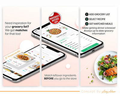 Food App UI Design and Store listing Design v1.0 adobe xd app screenshots app ui design brand identity figma food app ui graphic design grocery app mobile app store listing uiux