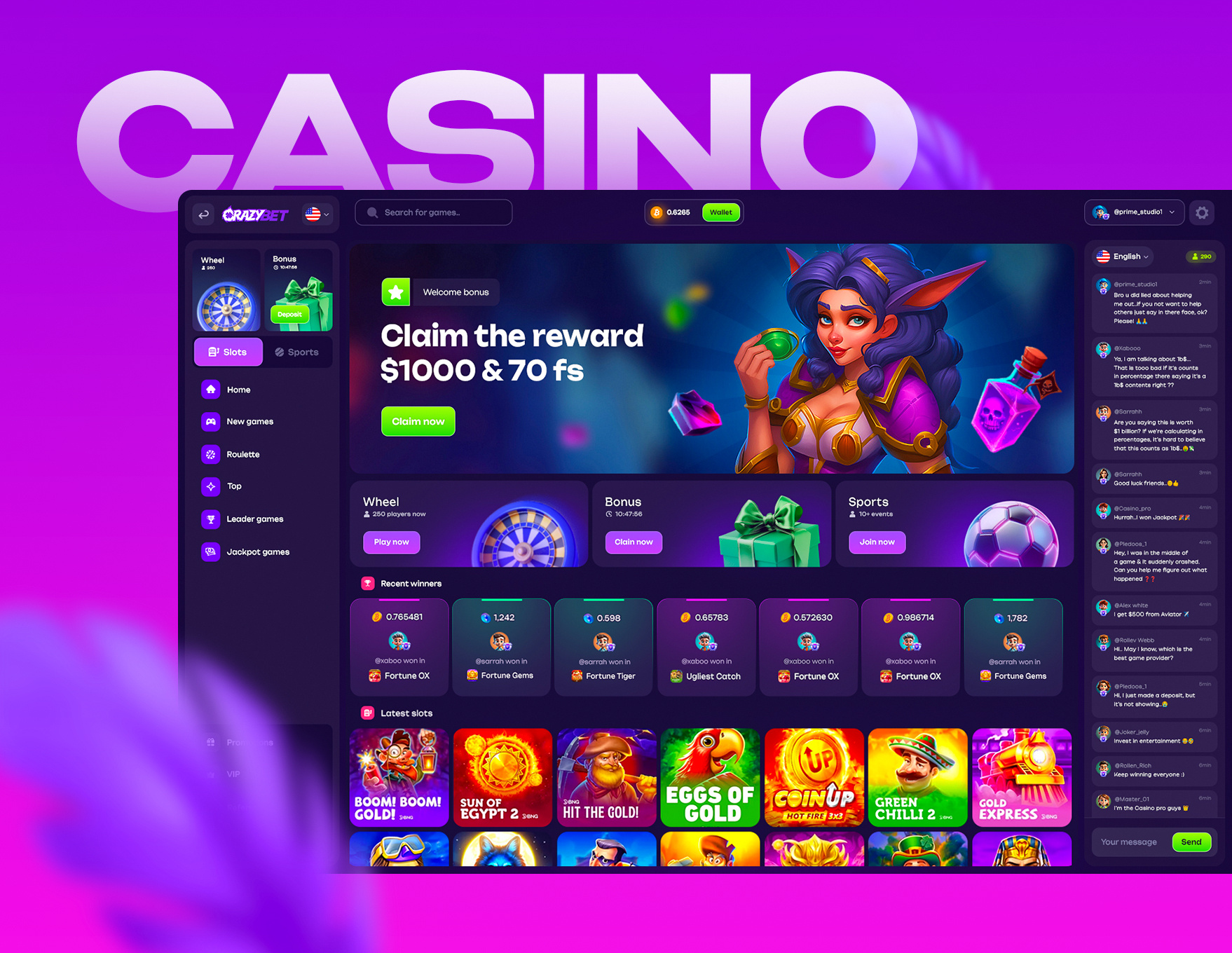 Casino & Sports casino casino app casino design casino games casino sports casino ui casino website gambling ui gaming igaming online casino sports sportsbook