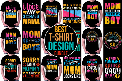 Mom T-Shirt Design Bundle bundle