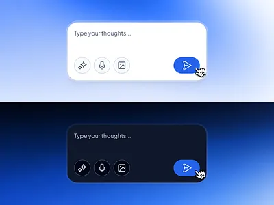 asklepios v3: AI Health & Wellness App - Smart Chat Input UI asklepios ui kit blue chat input chat input ui chatbot input ui clean digital health app figma design system gradient healthcare design system healthcare interface ui healthcare mobile app input field input ui minimal mobile health app modern smart health app text input ui wellness ui kit