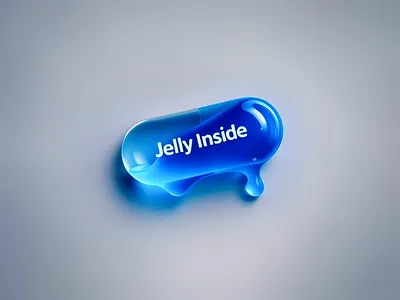 A bit🔹Jelly Inside™ 3d animation blue bubbles button droplet glass glow graphic design icon illustration jelly liquid motion graphics pill ui water waves