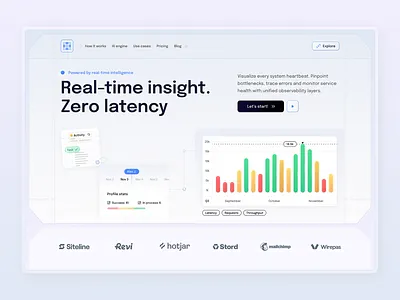 SynapseOS design flat hero home landing layo light page saas ui ux website