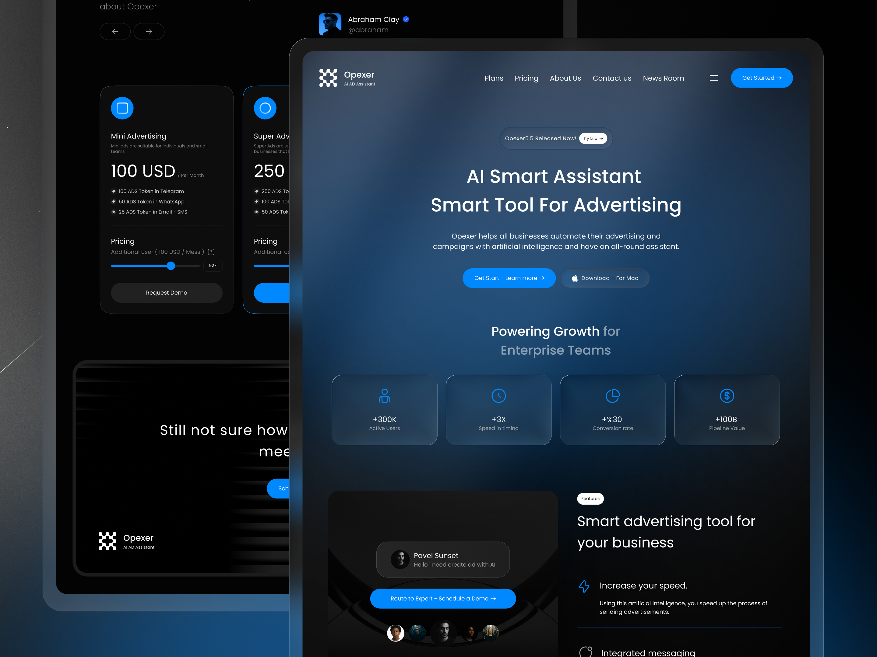 AI Advertising Assistant — SaaS Landing Page ai saas ai website landing saas saas dashboard web design website