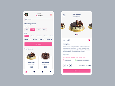 Cakes cakes delicious food e-commerce food mobile design sweet tasty food ui ui ux ux