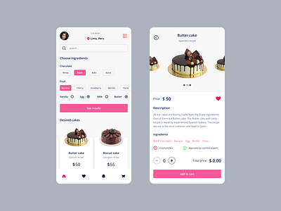 Cakes cakes delicious food e commerce food mobile design sweet tasty food ui ui ux ux