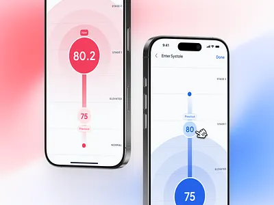 asklepios v3: AI Health & Wellness App - Log Blood Pressure UI asklepios ui kit blood pressuer blood pressure blood pressure app blood pressure monitor blood pressure tracker blood pressure ui blue clean digital health app figma design system glucose app gradient healthcare interface ui healthcare mobile app healthcare ui kit minimal mobile health app modern smart health app