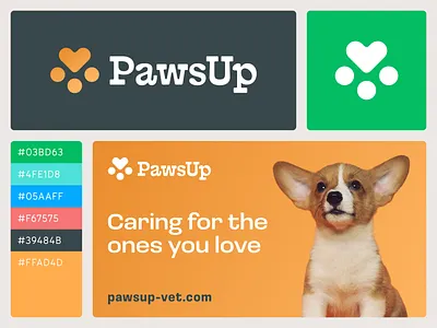 PawsUp Veterinary Clinic - Logo and Branding animal clinic brand design brand identity branding clean branding design inspiration design project dribbble graphic design healthcare branding logo logo design logotype minimalist logo modern logo pet care vetclinic veterinary visual identity