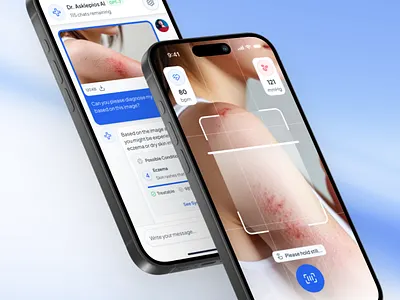asklepios v3: AI Health & Wellness App - Smart Symptom Checker ai health assistant app ai wellness app asklepios ui kit blue clean digital health app disease app figma design system gradient healthcare interface ui healthcare mobile app healthcare ui kit minimal mobile health app modern smart health app symptom checker symptom checker app symptom checker ui wellness ui kit