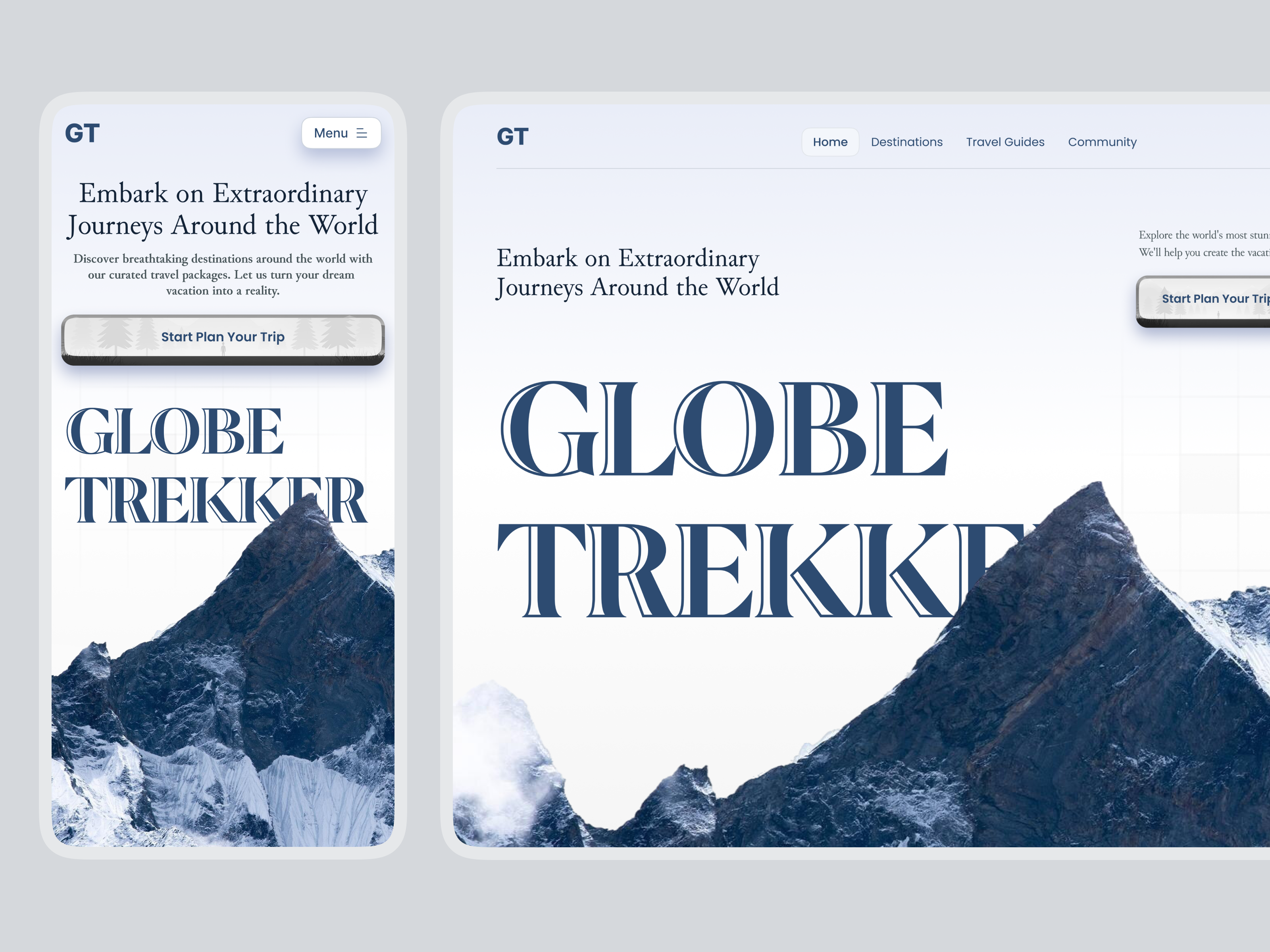 Responsive Travel Website UIUX Design | Hero section interface product service startup ui ux web