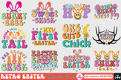 Retro Easter Sublimation Bundle bundle