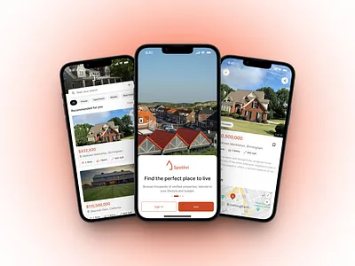 Spotlivi - Real Estate Mobile application branding graphic design layout design mobile apps real estate ui uidesign uiux design ux design