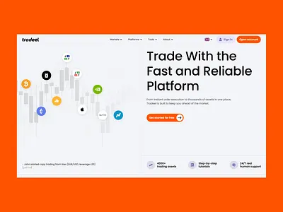 Tradeel | UI/UX design 3d crypto graphic design illustration landing page platform product design trading ui uiux design ux web3 website design website redesign
