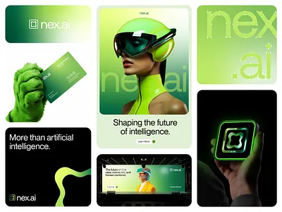 NEX AI: futuristic brand identity design ai branding aibranding artificial intelligence design brandidentity branding inspiration creative direction digital branding dribbbledesign futurebrand futuristic design modern visual identity moderndesign startup branding tech brand identity techbranding ui visual design visualidentity