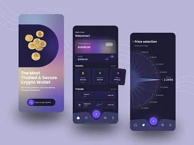 Crypto Wallet App UI appinterface blockchain crypto designinspiration dribbble fintech mobileapp productdesign tradingui uiux wallet