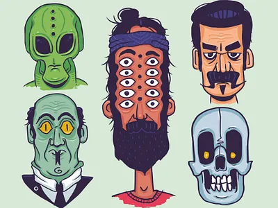 Face Doodles art characterdesign characters digitalpaint faces illustration