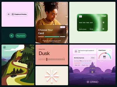 ORINO - Fintech Branding & UI Concept agency branding bento brand guideline brand identity brand mark brand sign branding finance fintech fintech brand global agency graphic design logo design marketing product design startup ui design vexo lab visual identity web design
