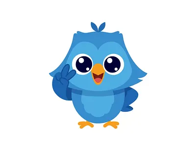 Blue Owl Bird Mascot – Interactive Rive Animation animation character design illustration interactive mascot owl rive ui