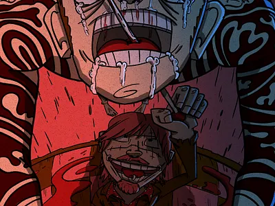 Ichi the Killer's tribute adobe blue character design color color palette digital illustration draw fan art film horror illustration light palette perspective photoshop red