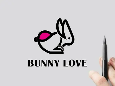 bunny love logo concepts branding design graphic design illustration logo motion graphics typography ui ux vector