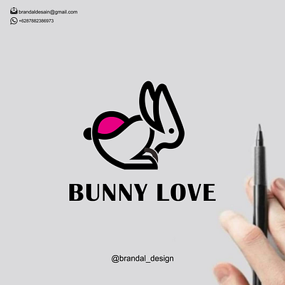bunny love logo concepts branding design graphic design illustration logo motion graphics typography ui ux vector