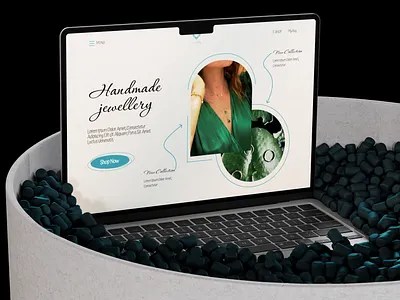 Handmade jewellery design landing page ui ui design web design