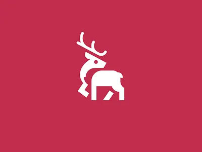 Rudolf the reindeer animal logo buck christmas deer holiday logo design negative space negative space logo reindeer rudolf