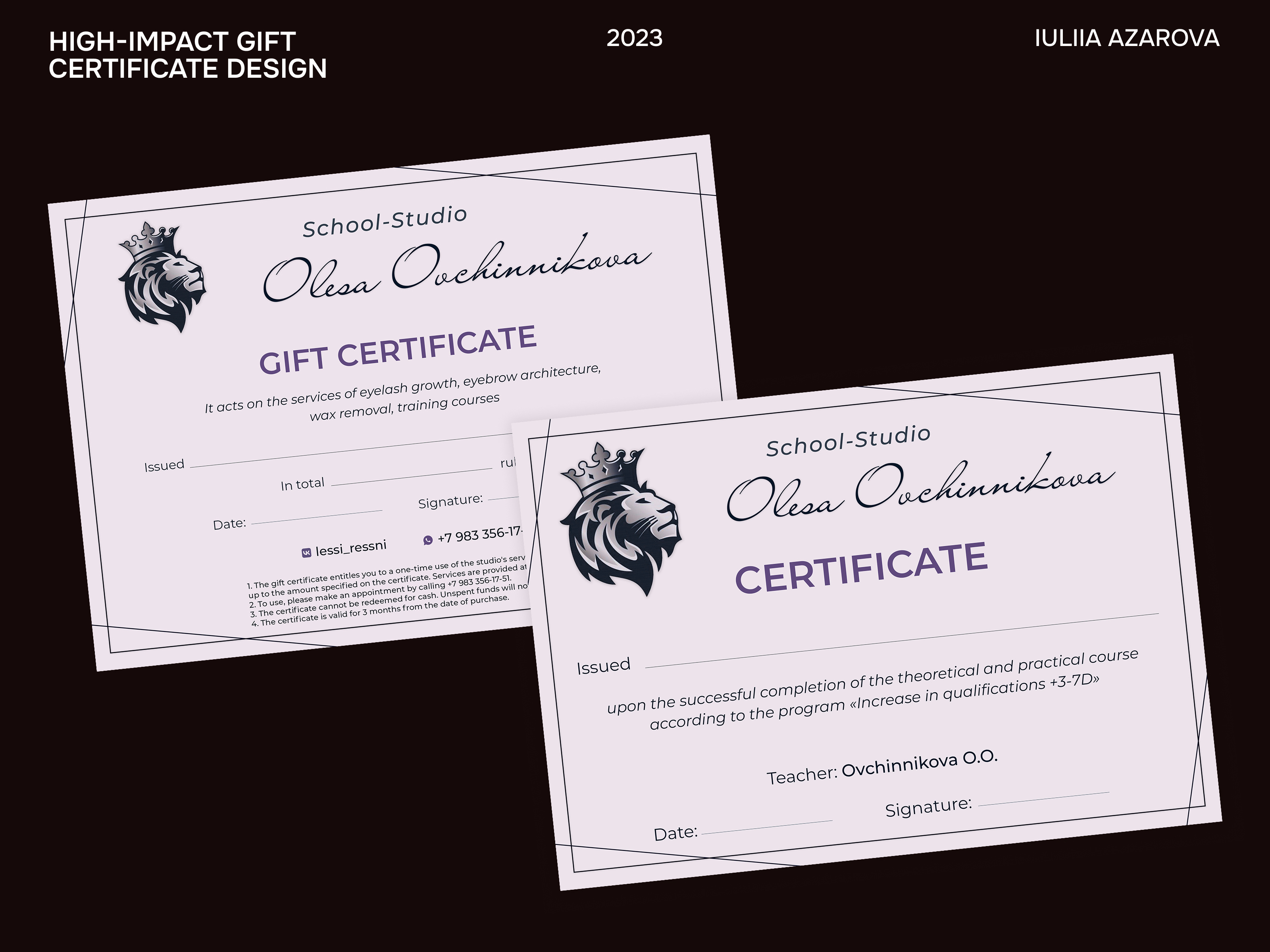 Example of Gift Certificate & Voucher Design